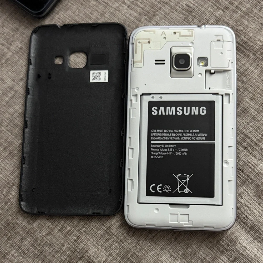 Samsung Smartphone with Black and Blue Display